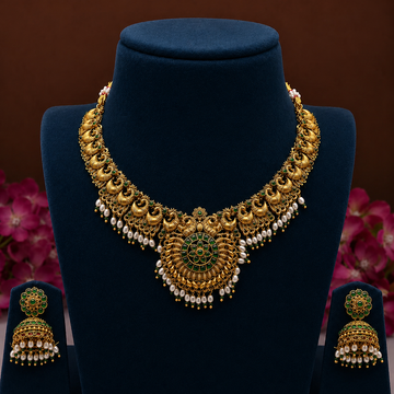 Royal Peacock Temple Necklace Set