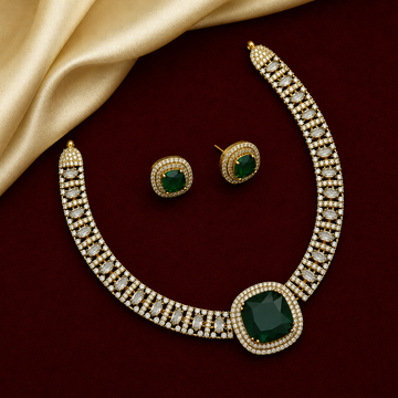 Emerald Green CZ Necklace Set
