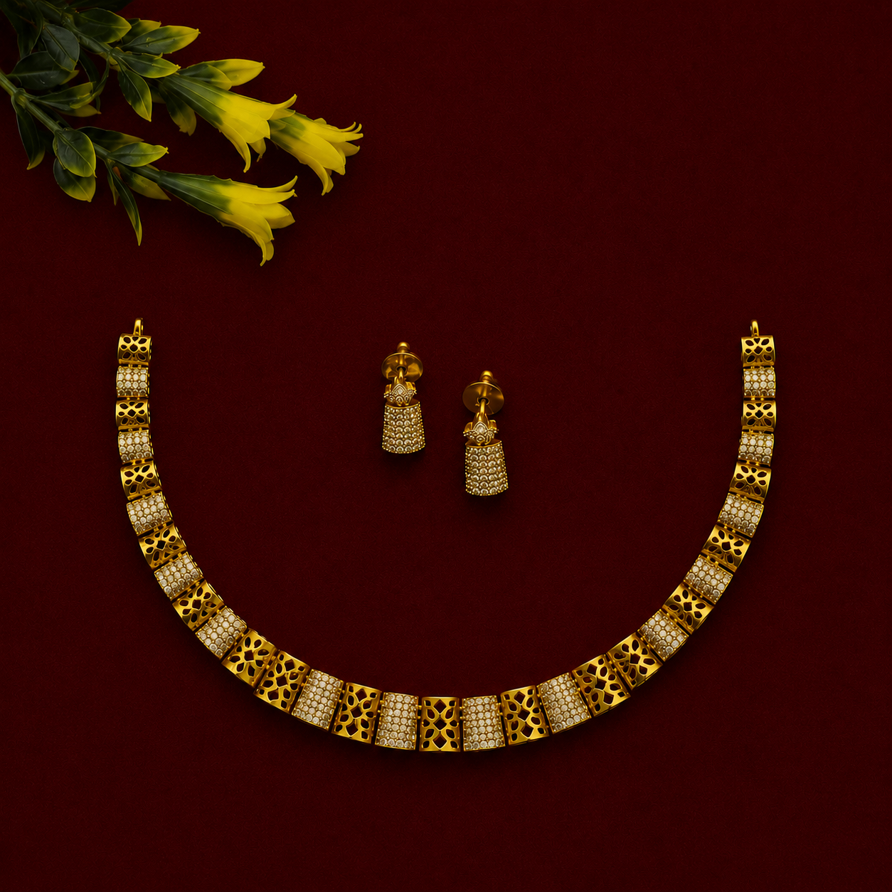 Geometric CZ Necklace Set