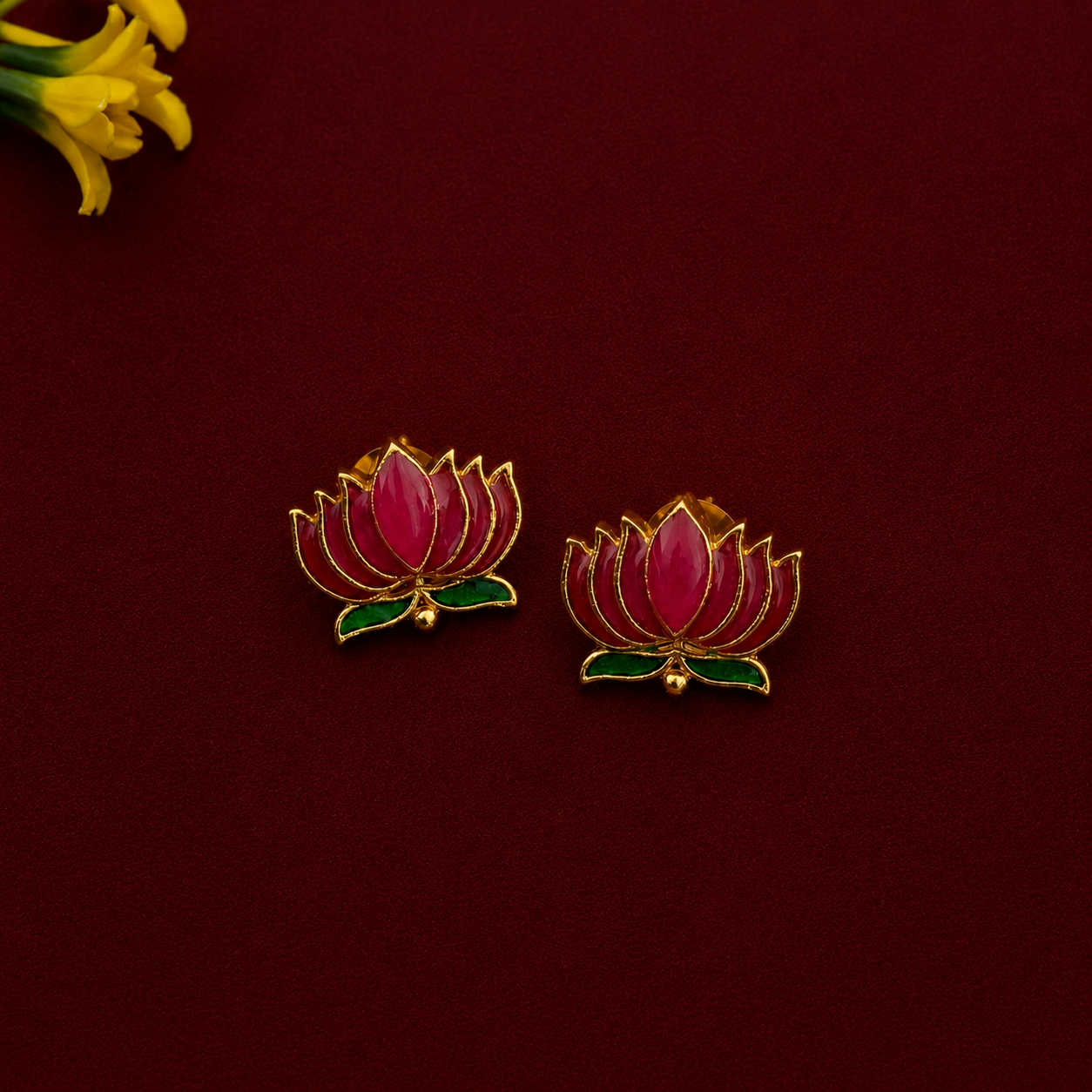 Lakshmi Coin Lotus Necklace Set
