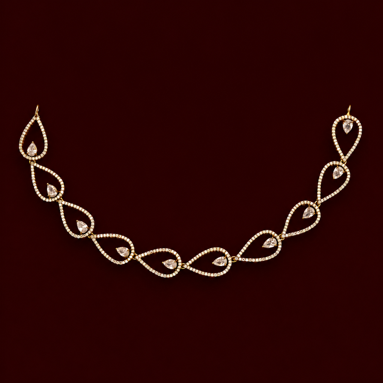 CZ Teardrop Necklace Set