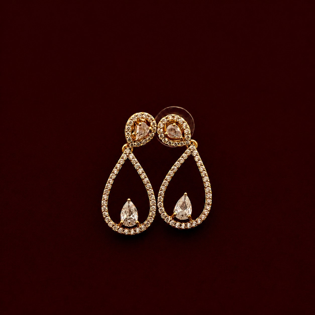CZ Teardrop Necklace Set