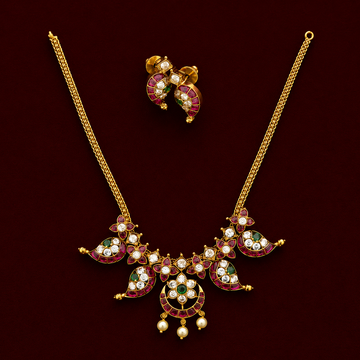 Paisley Floral Chandbali Necklace Set