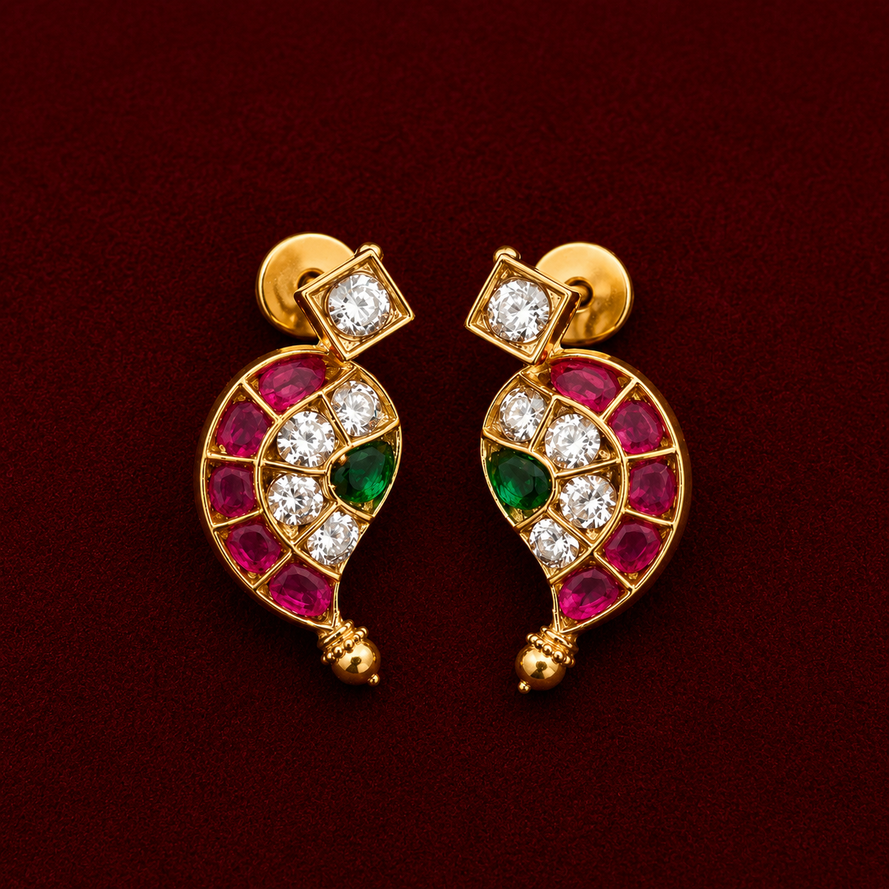 Paisley Floral Chandbali Necklace Set