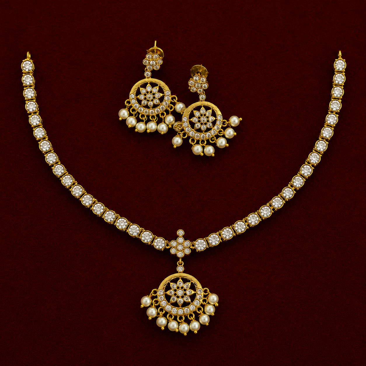 Pearl Drop AD Attigai Neckset