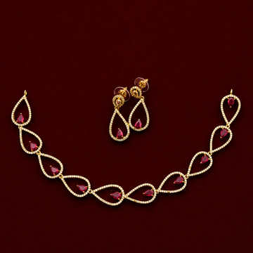 Ruby Teardrop Necklace Set