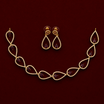 Amethyst Teardrop Necklace Set