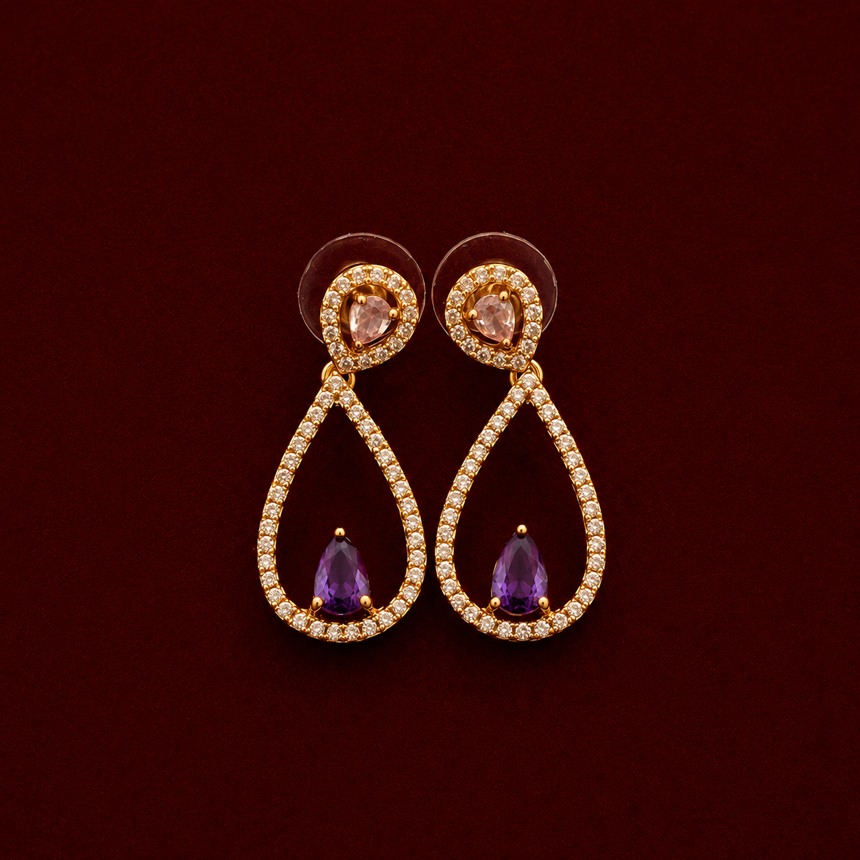 Amethyst Teardrop Necklace Set