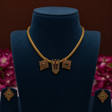 Temple Motif Gold Necklace Set