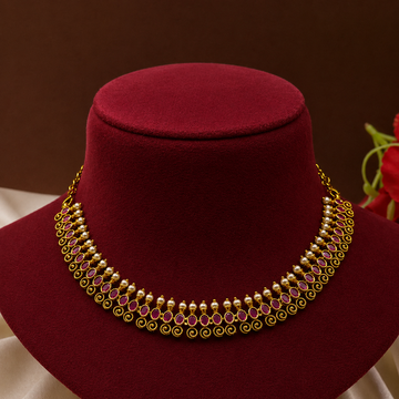 Ruby Pearl Antique Jhumka Set
