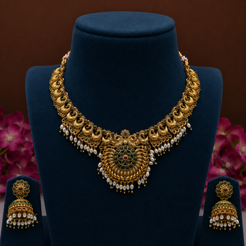 Royal Peacock Temple Necklace Set