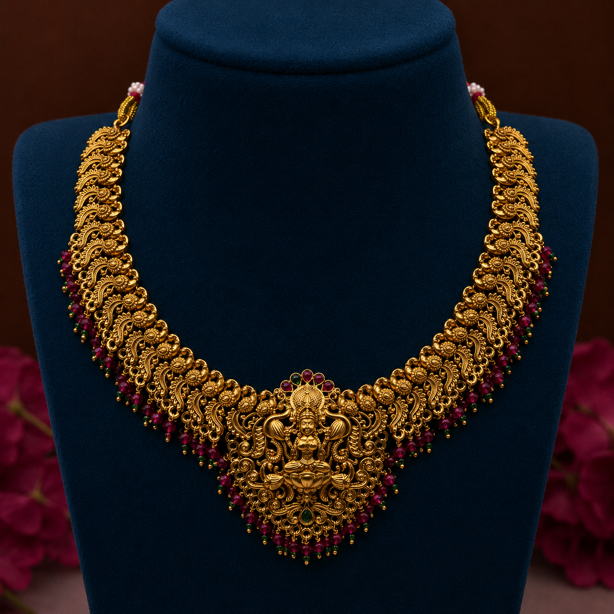 Mahalakshmi Antique Temple Haram Set