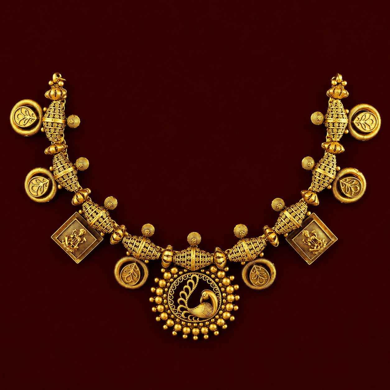 Antique Peacock Temple Choker Set