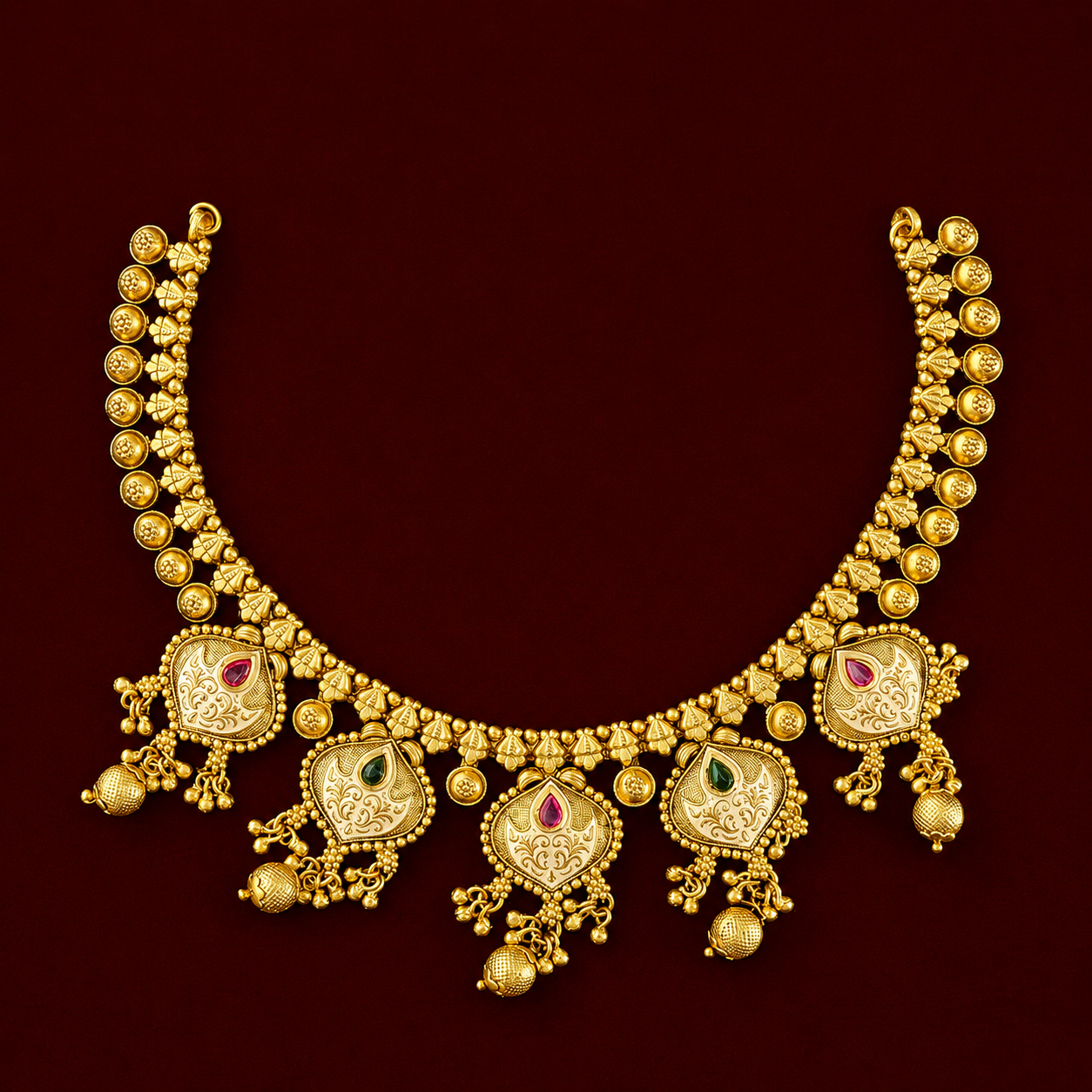 Antique Meenakari Choker Set