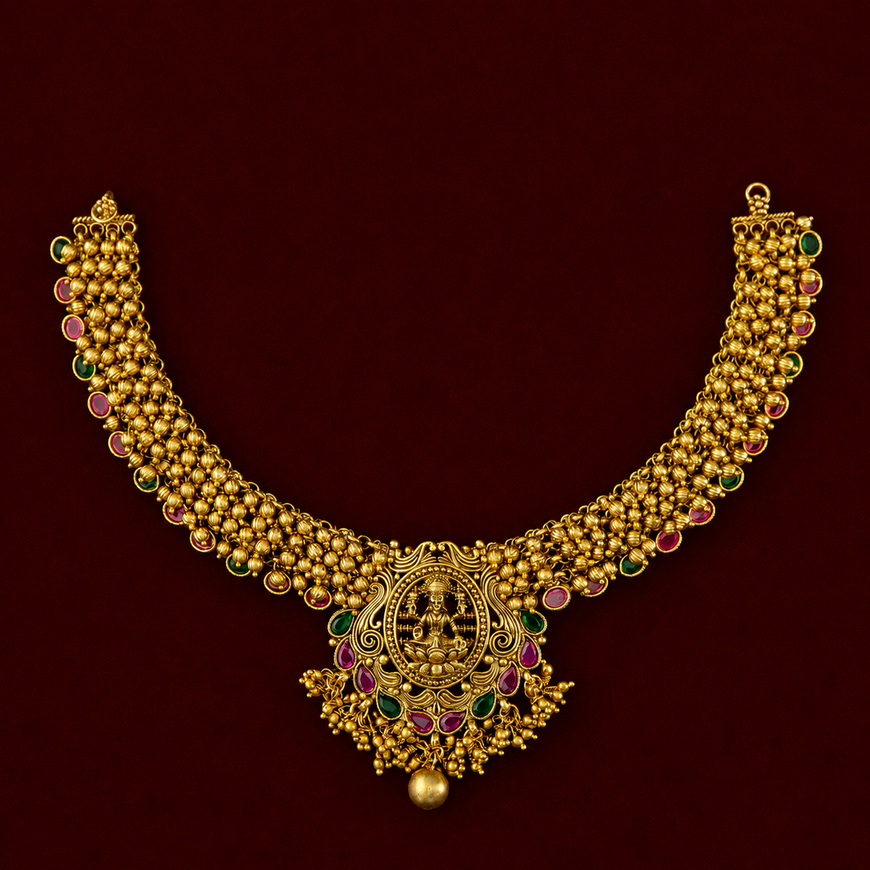 Lakshmi Antique Beaded Temple Choker Set