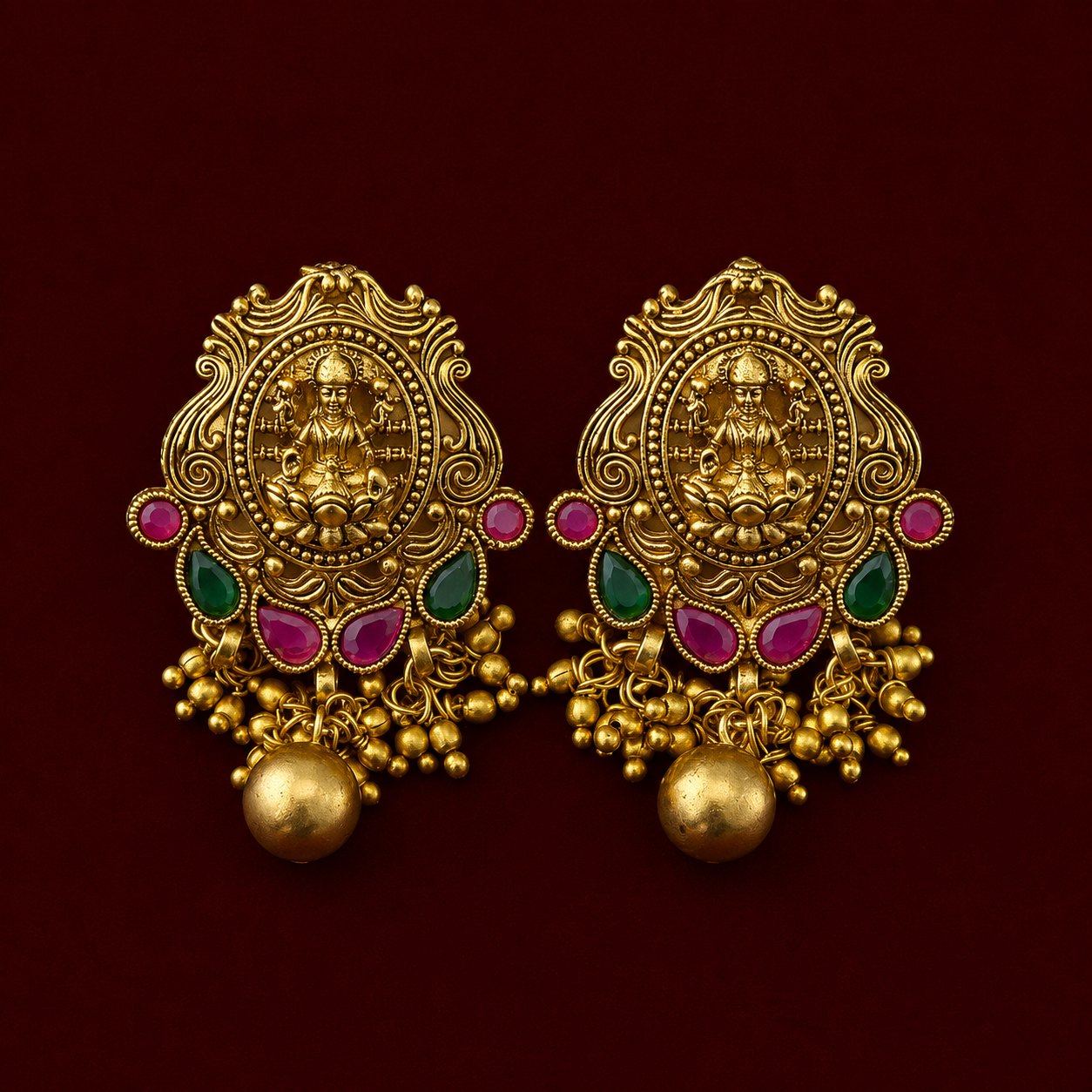 Lakshmi Antique Beaded Temple Choker Set