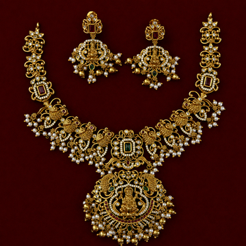Lakshmi Peacock Antique Temple Necklace Set