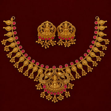 Lakshmi Ruby Paisley Necklace Set