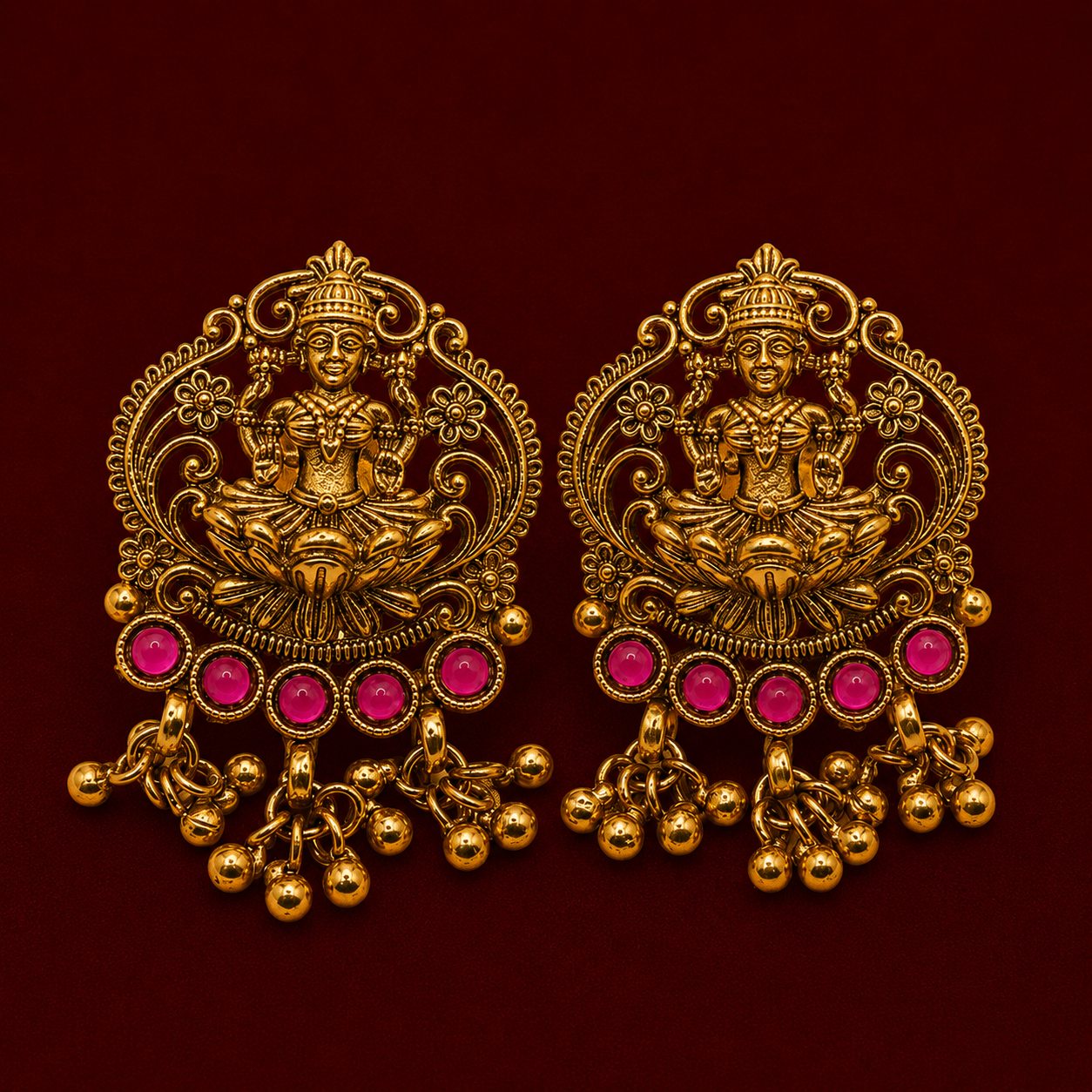 Lakshmi Ruby Paisley Necklace Set