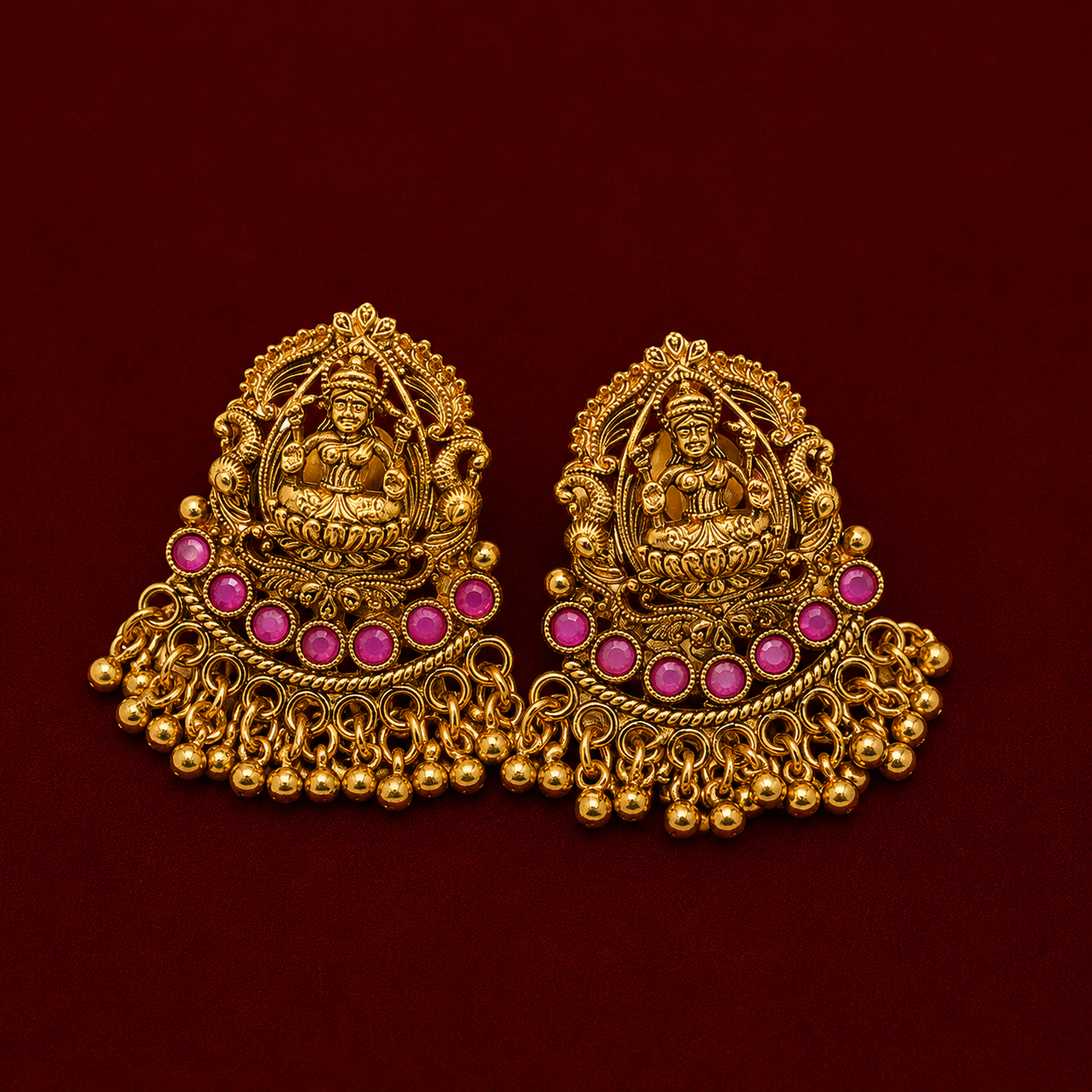 Lakshmi Ruby Antique Necklace Set