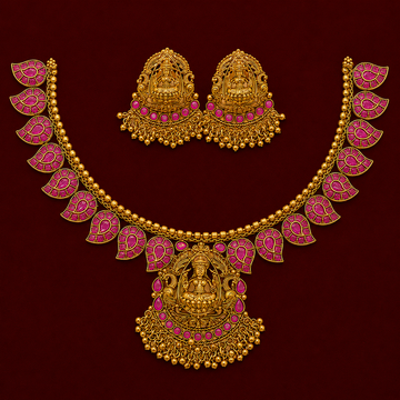 Lakshmi Ruby Antique Necklace Set