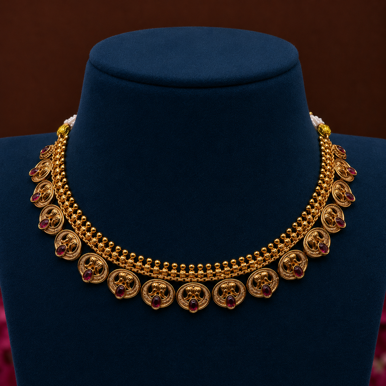 Ruby Coin Antique Choker Set