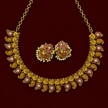 Ruby Peacock Antique Necklace Set
