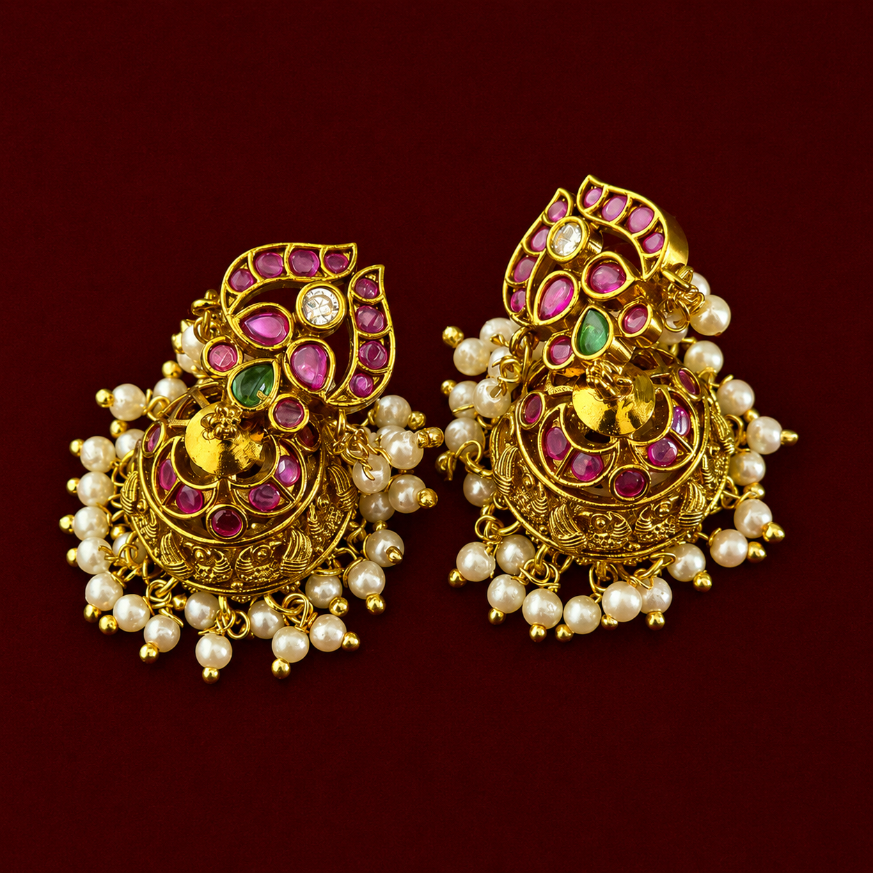 Ruby Peacock Antique Necklace Set
