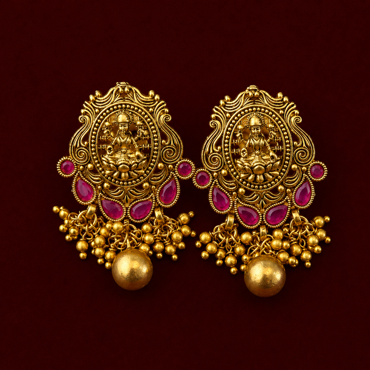Lakshmi Ruby Antique Necklace Set