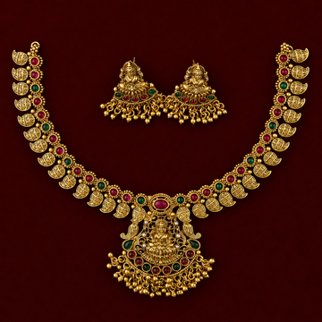 Lakshmi Antique Coin Temple Necklace Set