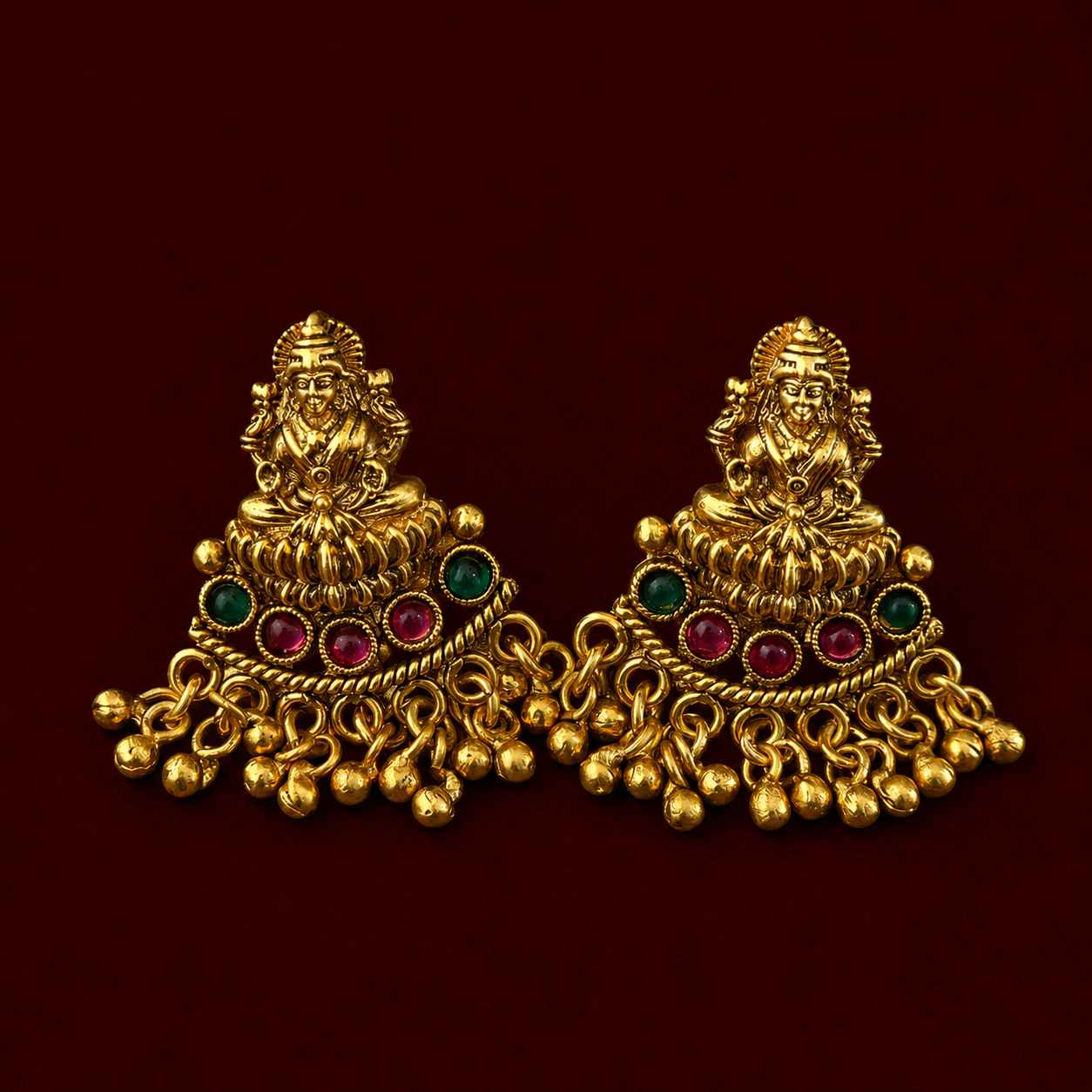 Lakshmi Antique Coin Temple Necklace Set
