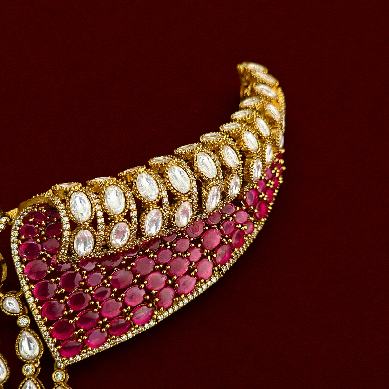 Emerald Ruby Kundan Choker Set