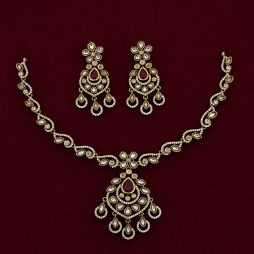 Ruby Kundan Chandbali Set