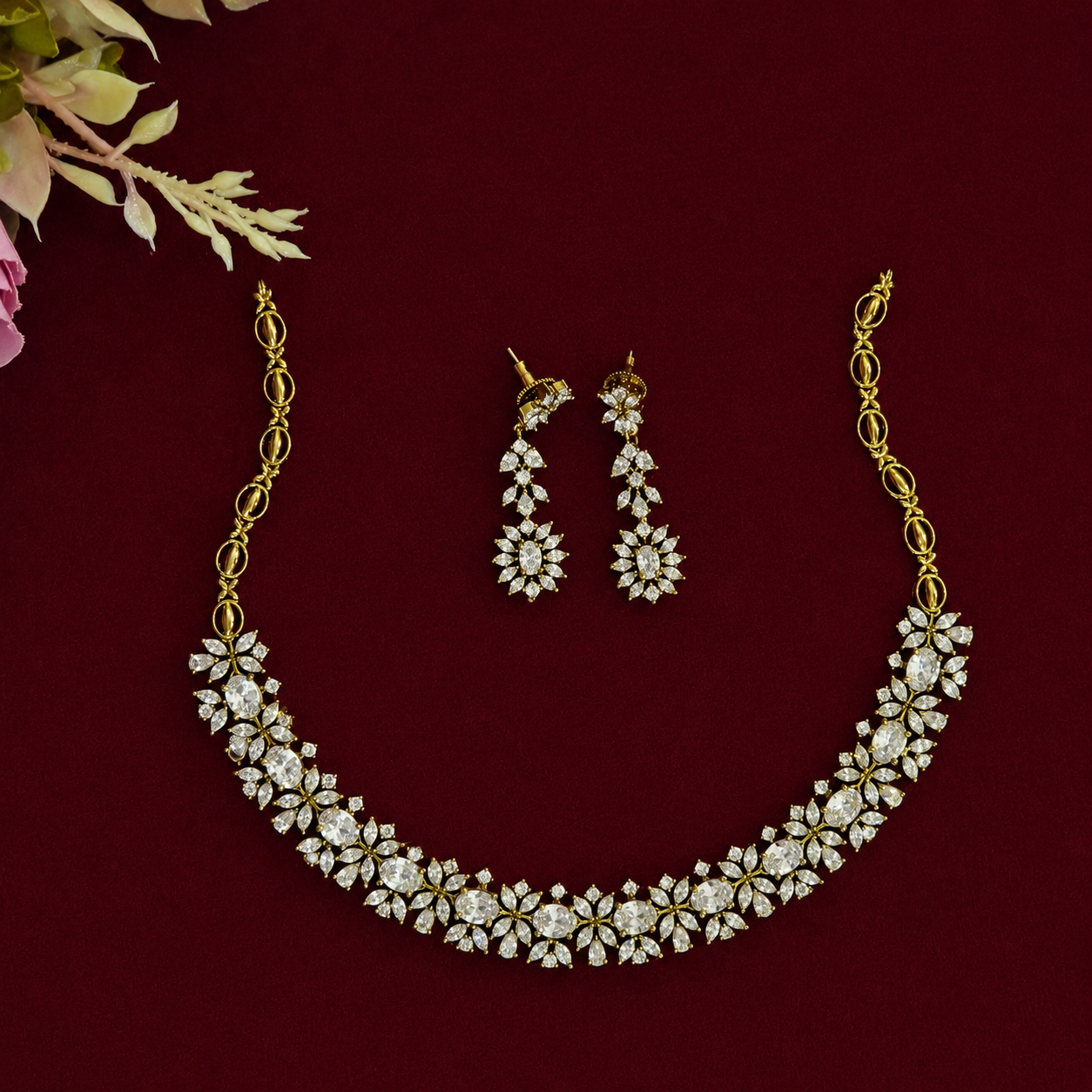 Eternal Blossom CZ Necklace Set