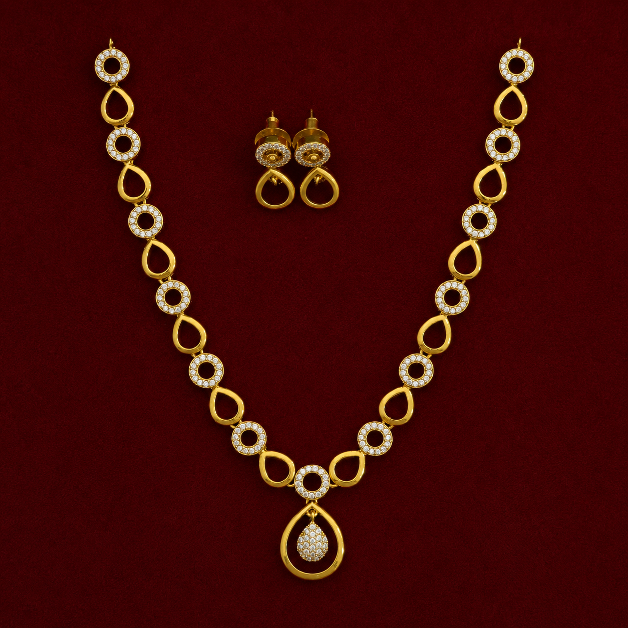 Celestial Teardrop CZ Necklace Set