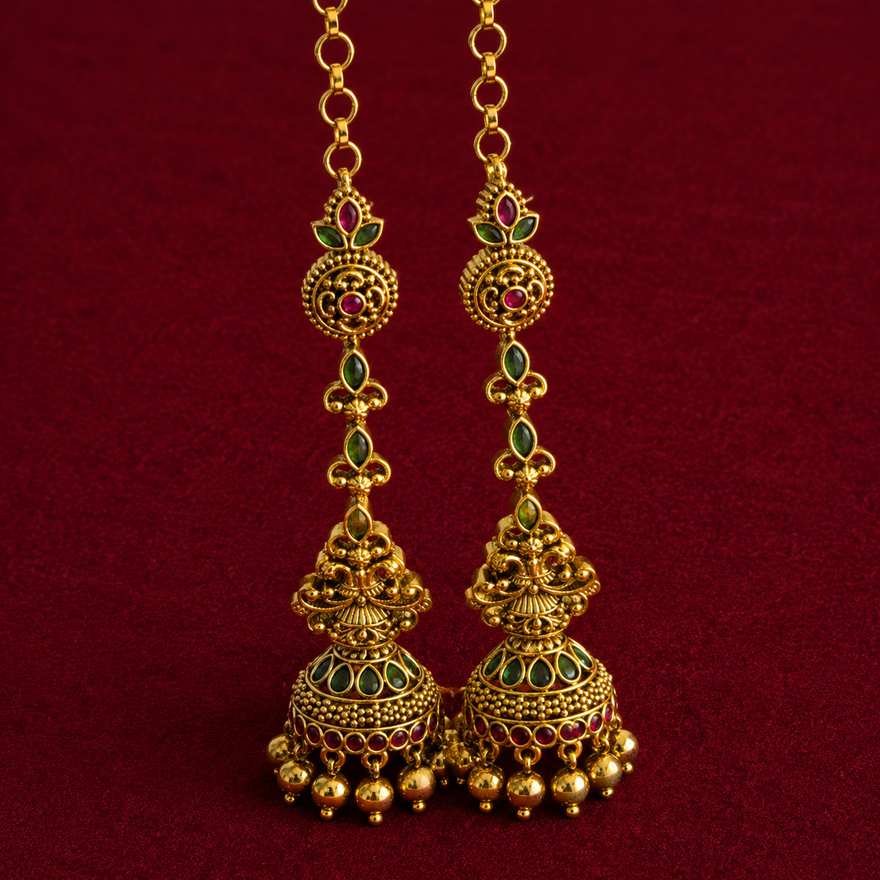 Heritage Temple Long Jhumkas