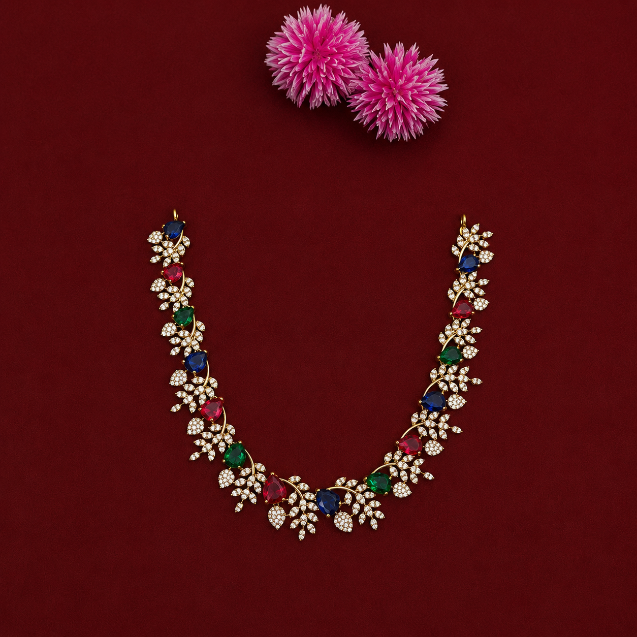 Rangoli Vibrant Zircon Neckpiece