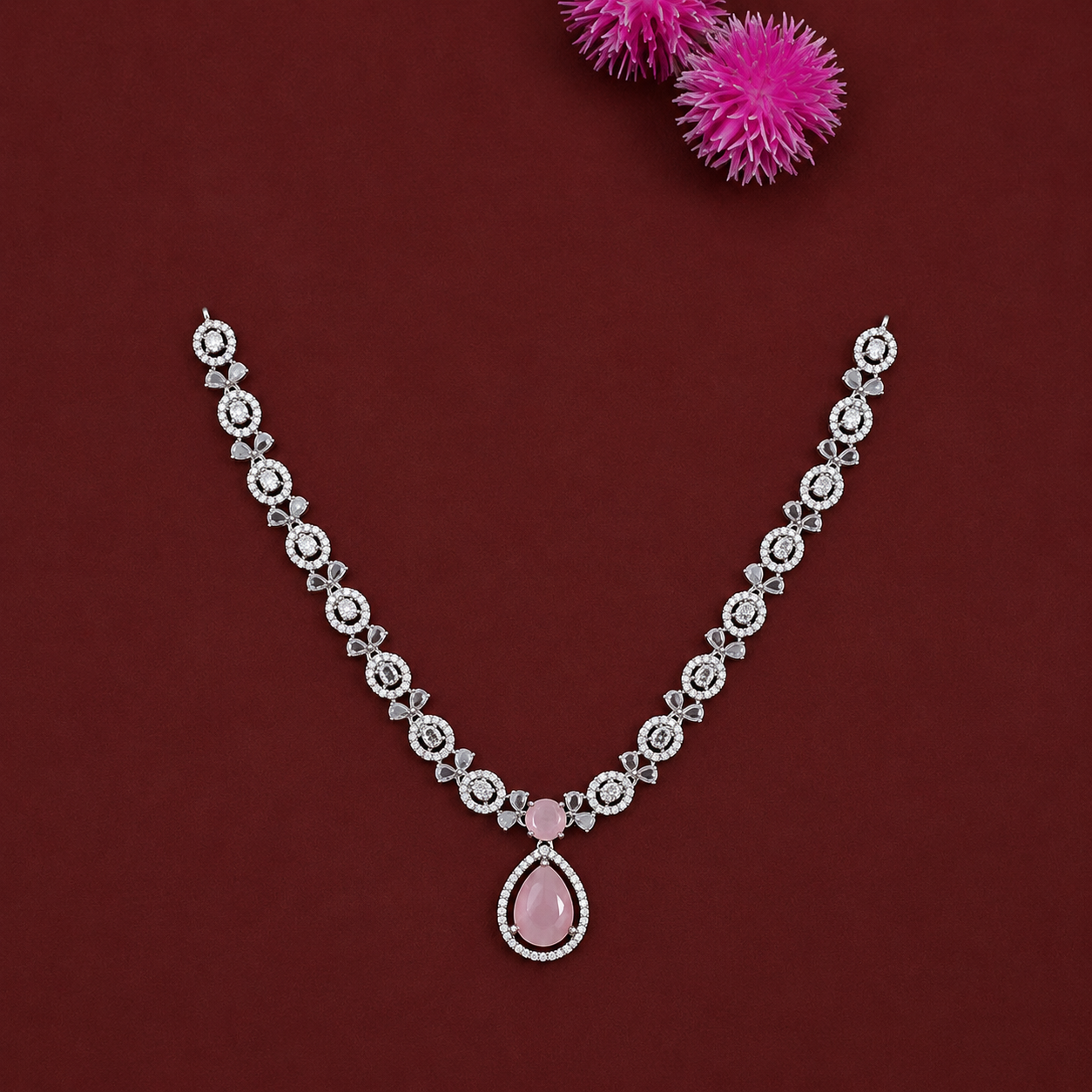 Pink Pastel Fusion Zircon Neckpiece