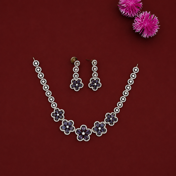 Amethyst Floral Fusion AD Necklace