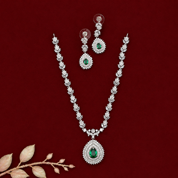 Emerald Silver Cascade AD Neckset