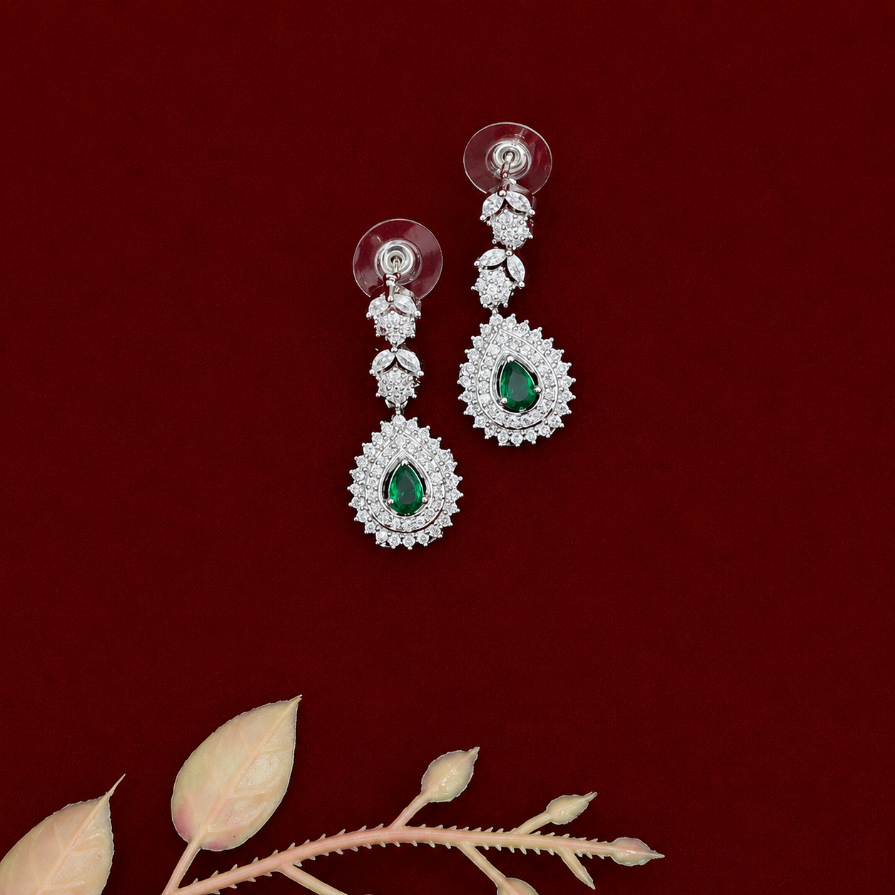 Emerald Silver Cascade AD Neckset