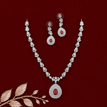 Ruby Silver Cascade AD Neckset