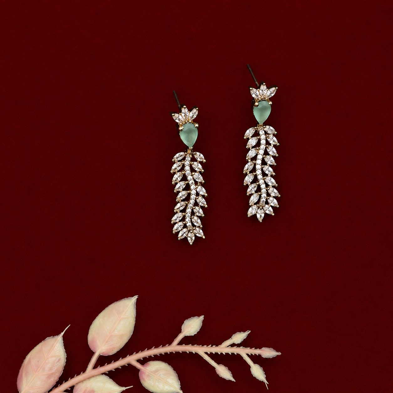 Leafy Pastel Zircon Neckpiece