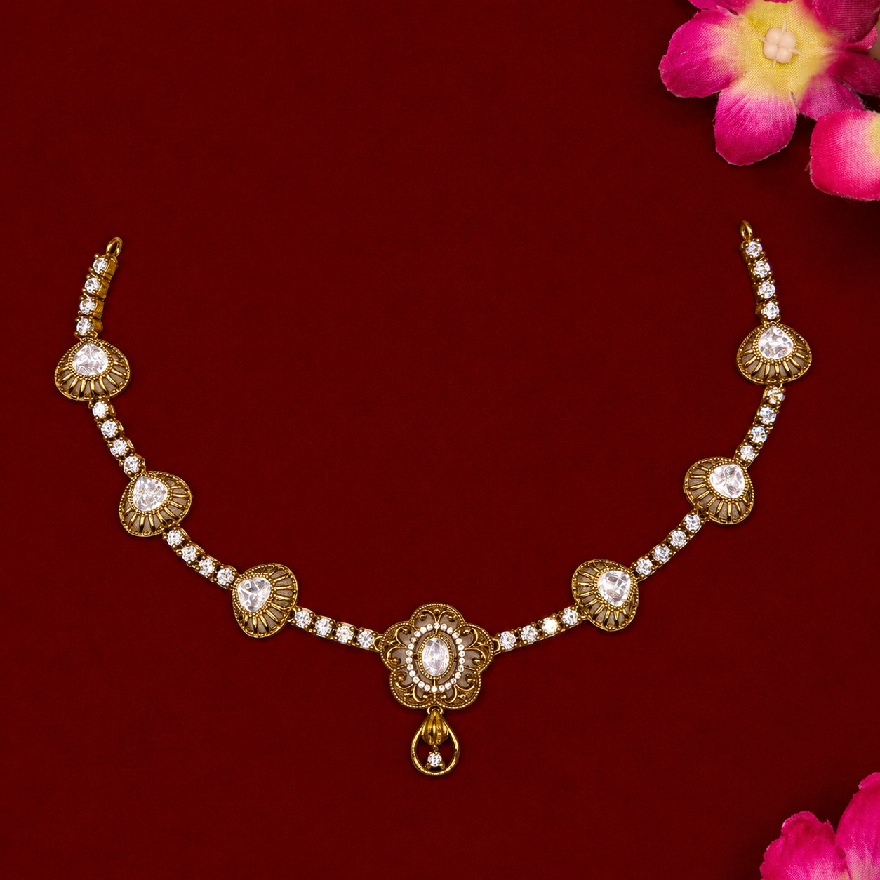 Floral Victorian Mosannaite Necklace Set