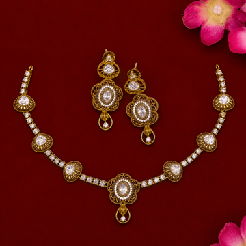 Floral Victorian Mosannaite Necklace Set