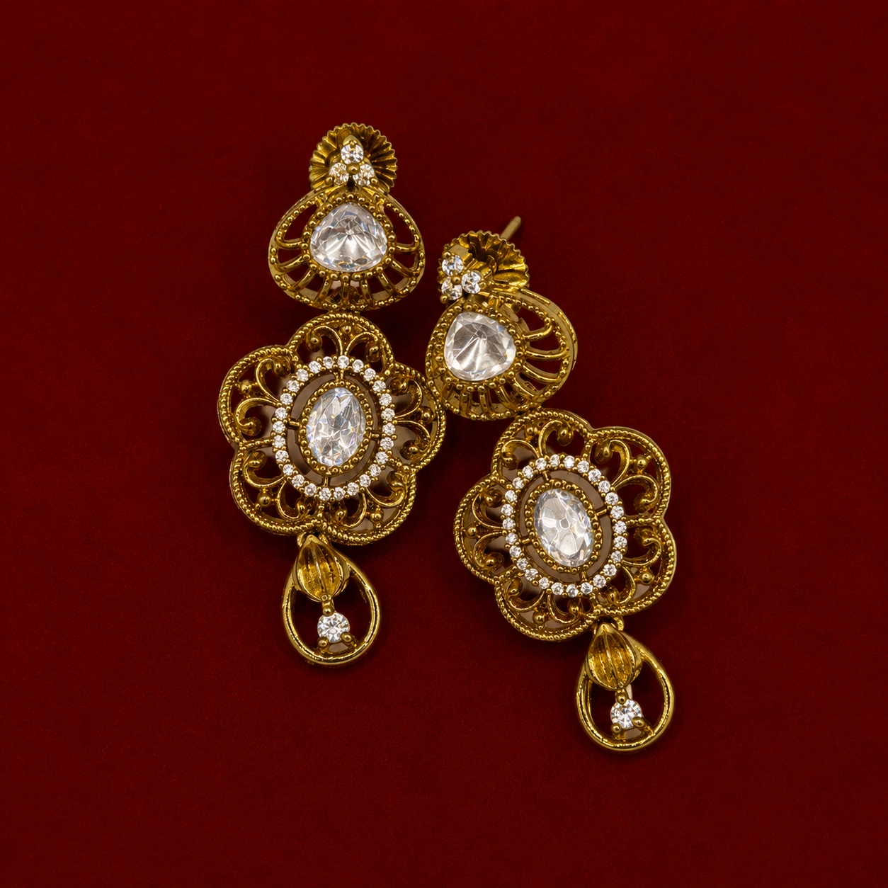 Floral Victorian Mosannaite Necklace Set