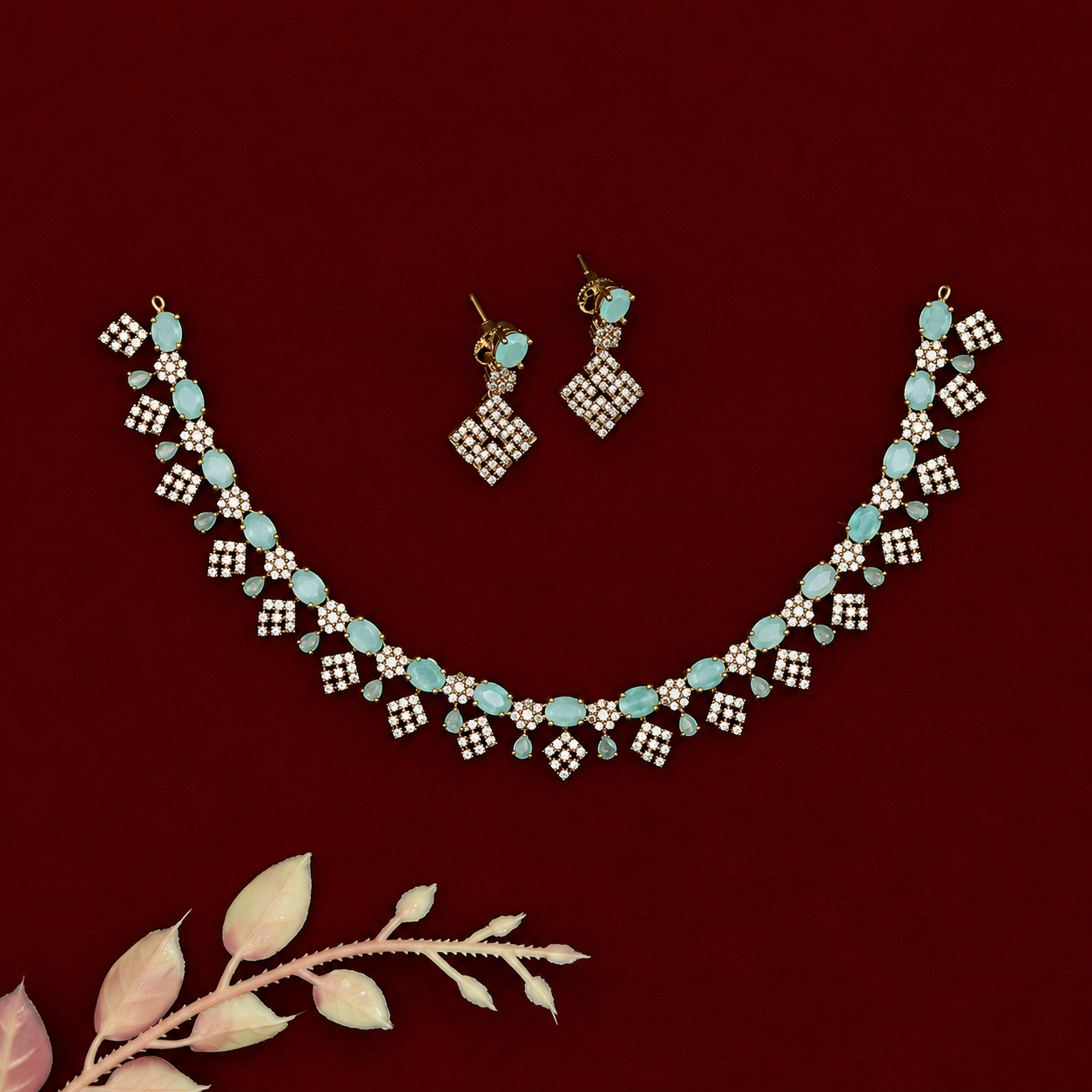 Vine Drop Zircon Necklace