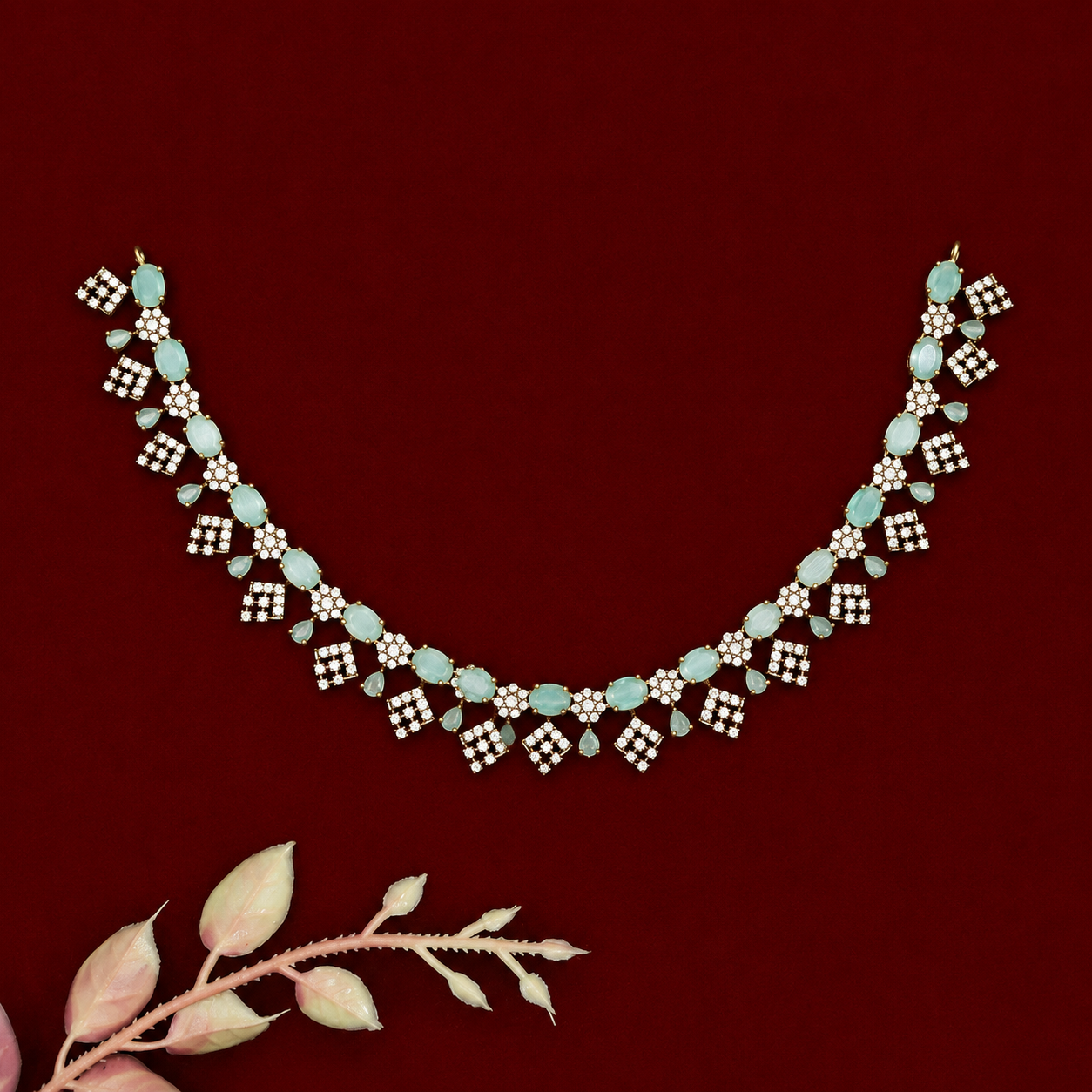 Vine Drop Zircon Necklace