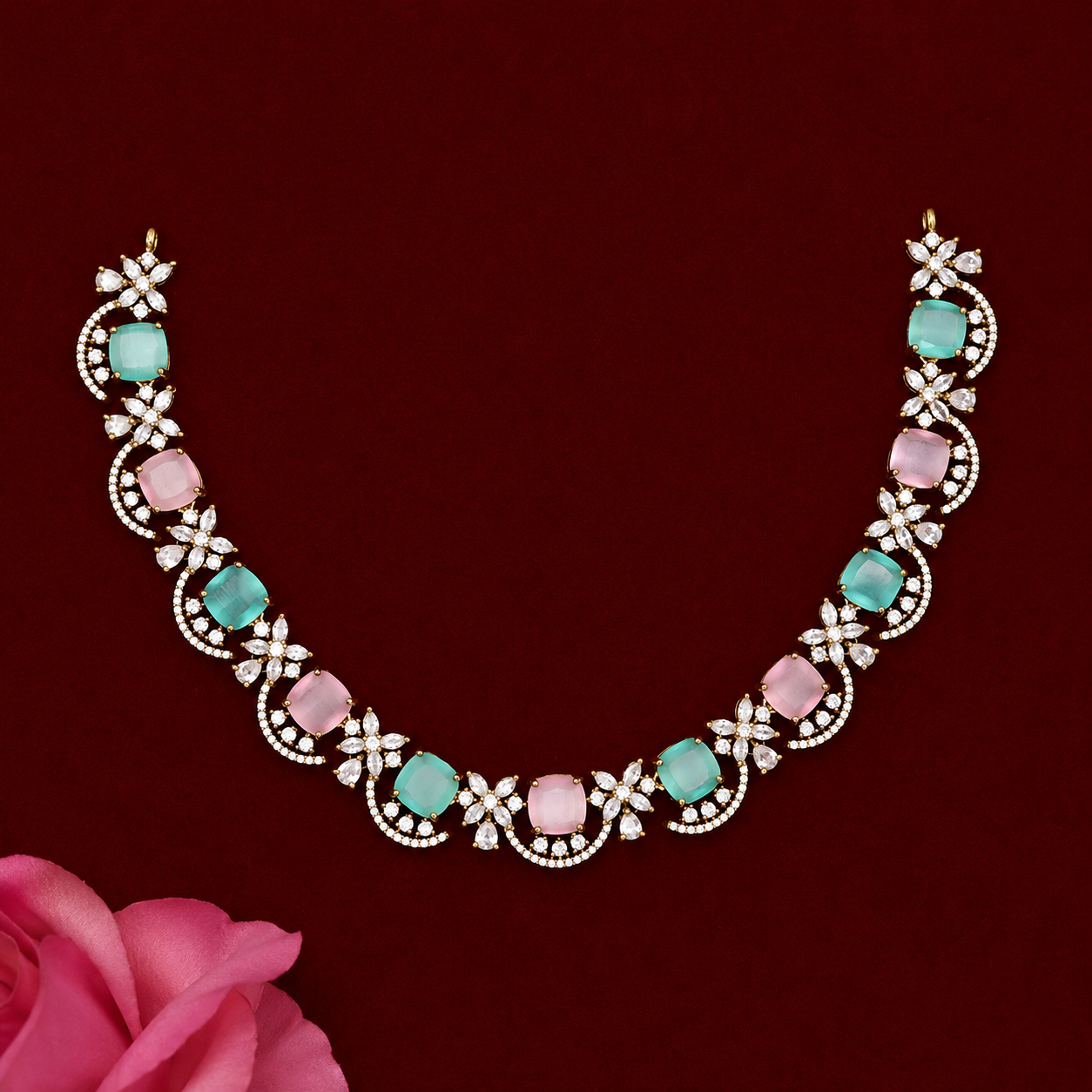 Opaline Blossom Neckpiece