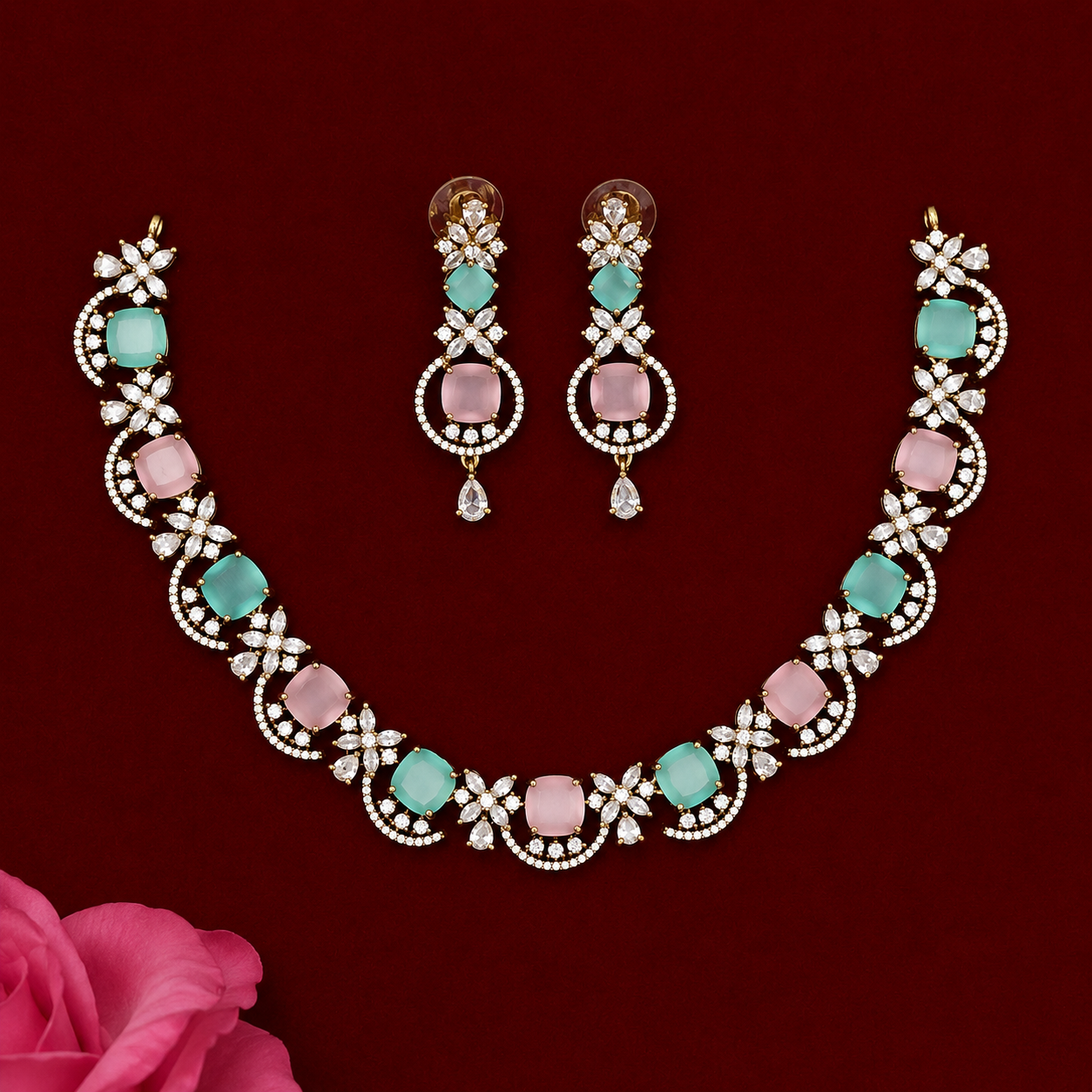 Opaline Blossom Neckpiece